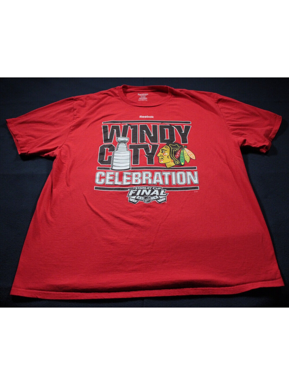 Chicago Blackhawks 2015 Stanley Cup Champions T-Shirt 2XL NHL Hockey